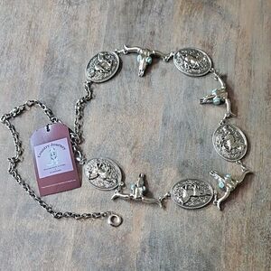 Silver and Turquoise Western Chain Belt